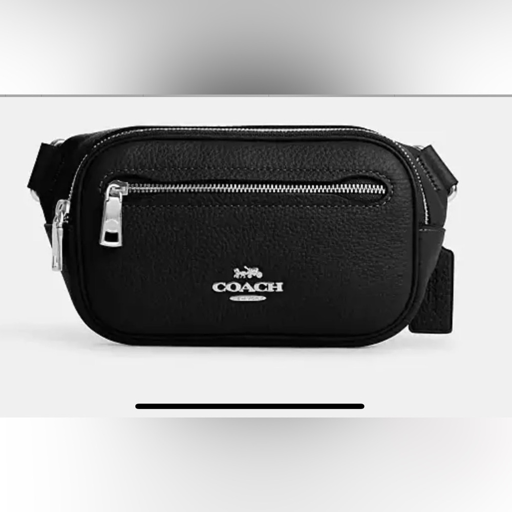 Coach Black Leather Unisex Belt Bag- like new